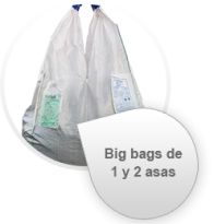 Big Bag estandar de fondo ciego, con boca de carga, con tela rafia de  polipropileno.